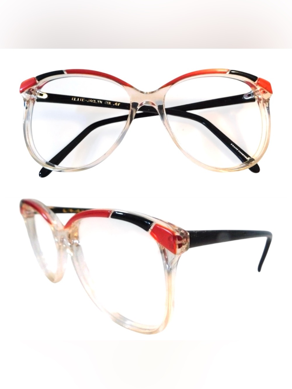 1980’s Oversized Cateye Frames in Red/ Black‎ Eyeglasses or Sunglasses, Unworn